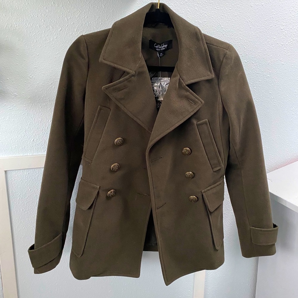 Olive Pea Coat